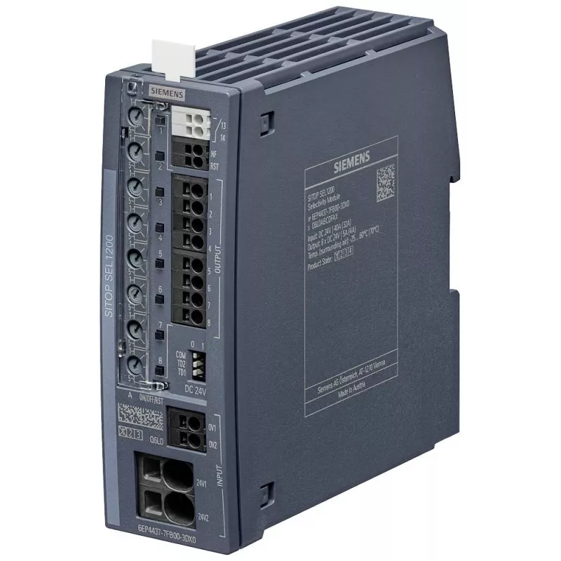 Módulo de seletividade Siemens SITOP SEL1200 24 V DC 4 canais 40 A 6EP44377FB003DX0