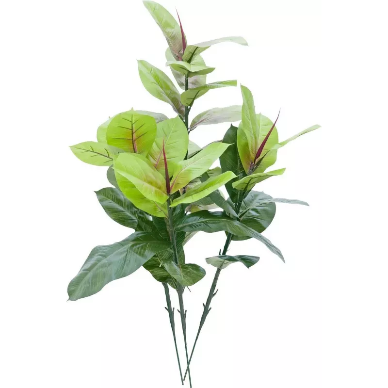 EUROPALMS planta artificial de ficus 100cm, Ficus elastica realista, em vaso de plástico preto 82508303
