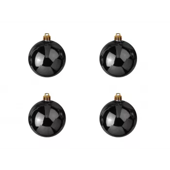 EUROPALMS conjunto de bolas decorativas 10 cm, preto, 4 unid. 83501263