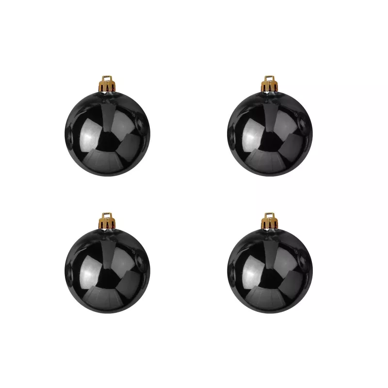 EUROPALMS conjunto de bolas decorativas 10 cm, preto, 4 unid. 83501263