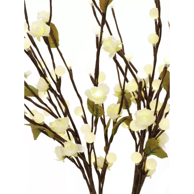 EUROPALMS Arco de Camélias com LEDs, Branco, 50 cm 83330310