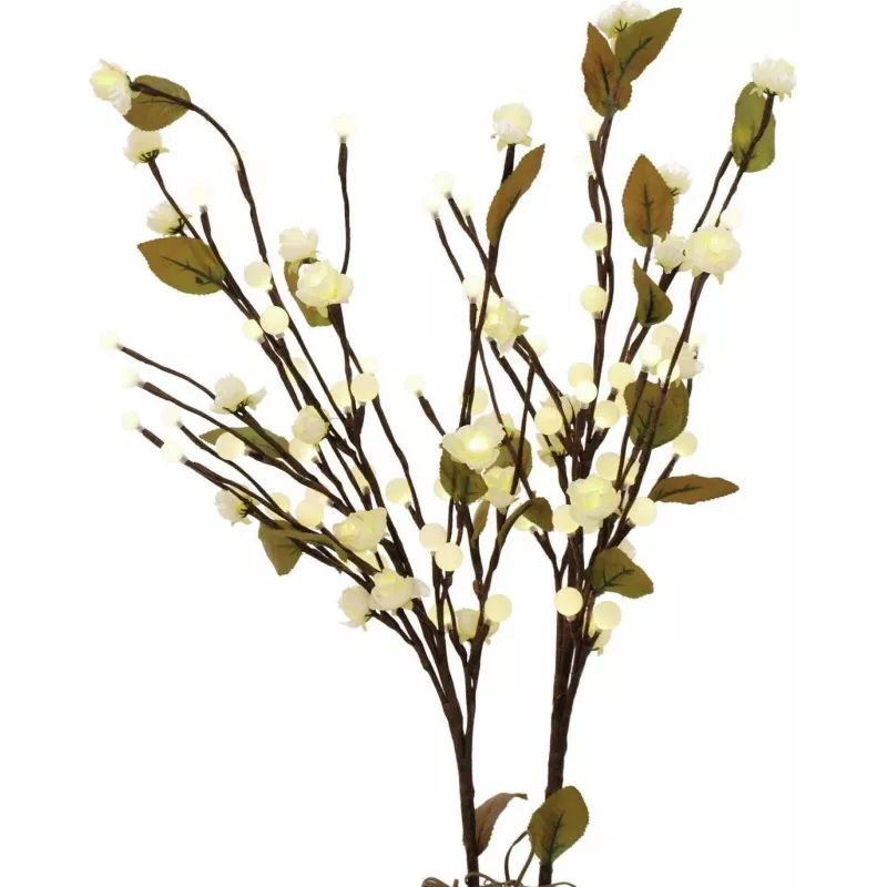 EUROPALMS Arco de Camélias com LEDs, Branco, 50 cm 83330310