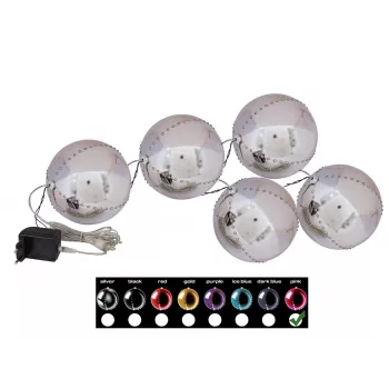 EUROPALMS Bola de Neve LED 8 cm, Rosa, pack de 5 (83501238)