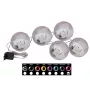 EUROPALMS Bola de Neve LED 8 cm, Rosa, pack de 5 (83501238)