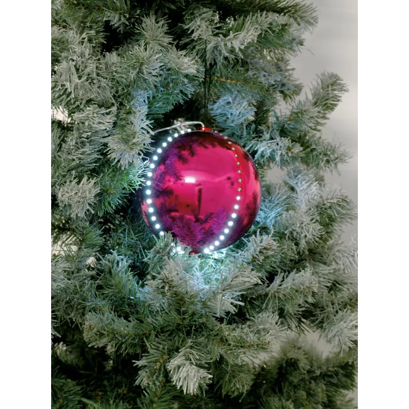 EUROPALMS Bola de Neve LED 8 cm, Rosa, pack de 5 (83501238)