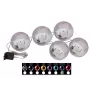 EUROPALMS Bola de Neve LED 8 cm, Azul-escuro, pack de 5 83501239