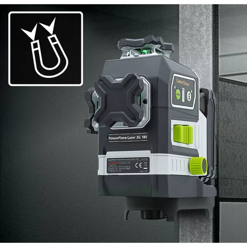 Laserliner PowerPlane-Laser 3G Multi-18V Green 3 x 360° Nivelador Laser (unidade base) 036.380L