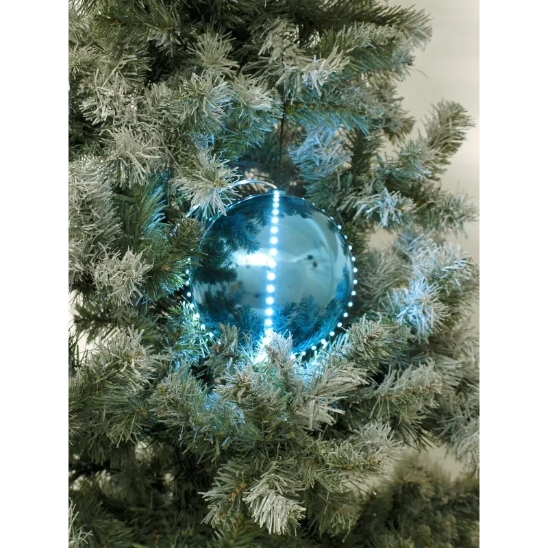 EUROPALMS Bola de Neve LED 15 cm, Ice Blue 83501241