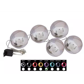 EUROPALMS Bola de Neve LED 8 cm, Lilás, pack de 5 83501240
