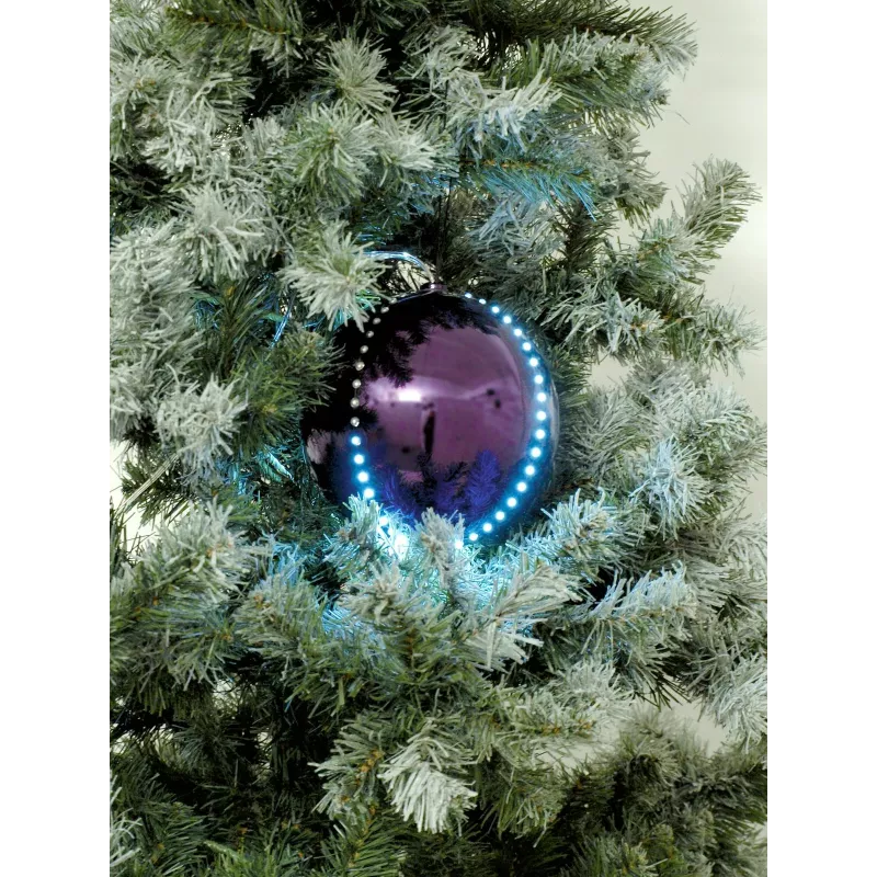 EUROPALMS Bola de Neve LED 15 cm, Roxo 83501248