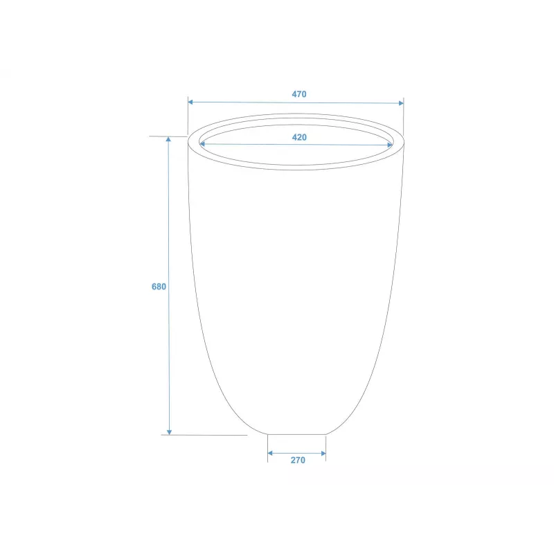 Europalms LEICHTSIN CUP-69 vaso para plantas, preto, brilhante (83011819)