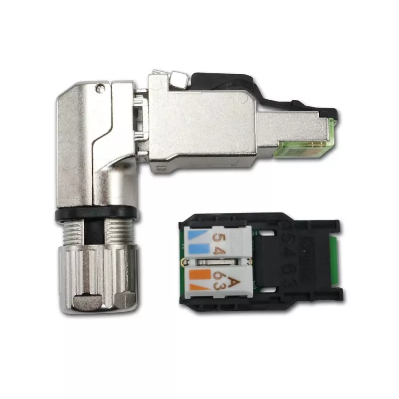 Telegärtner MFP8-4x90 Ficha RJ45 Cat.6A para Montagem em Campo, T568A, Blindada, Multi-ângulo J00026A4004