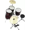Dimavery DS-200 Bateria Vermelho Vinho incl. pedal de bombo e pratos