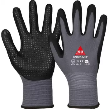 HASE SAFETY GROUP AG 508150 8 Luvas de Trabalho Padua Grip de Nylon com Revestimento de Nitrilo Tamanho 8