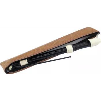 DIMAVERY Flauta de bisel soprano com dedilhação barroca em C, plástico preto, 3 peças 26500410