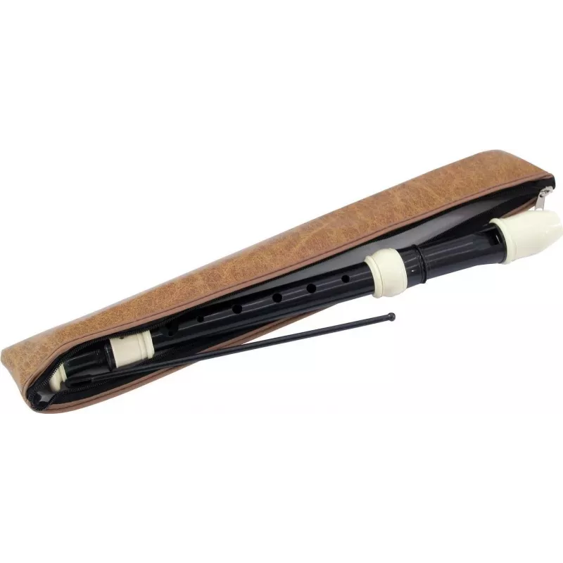 DIMAVERY Flauta de bisel soprano com dedilhação barroca em C, plástico preto, 3 peças 26500410