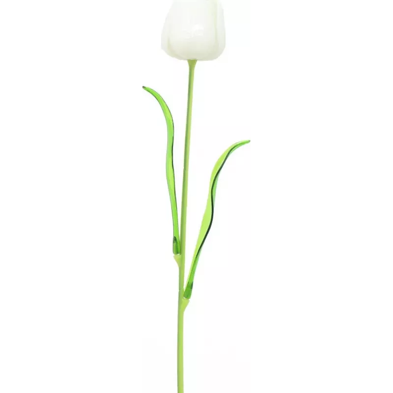 EUROPALMS Tulipa de cristal flor artificial, branca, 61cm, pack de 12 (82600204)