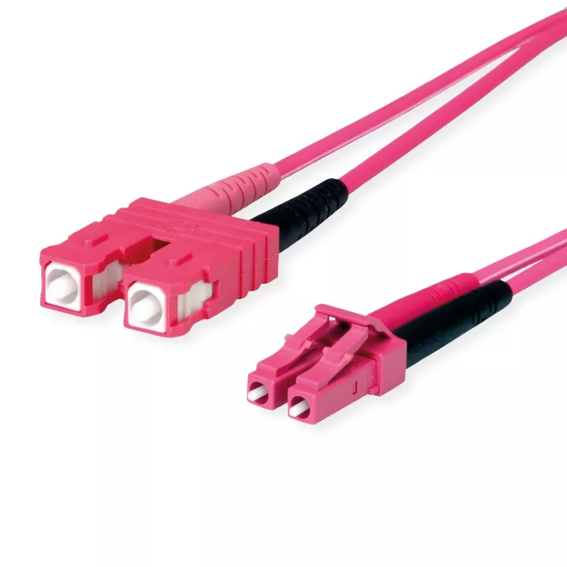 TELEGÄRTNER Cabo adaptador SC/LC duplex OM4 2m SC-D LC-D ficha violeta cabo (L00891A0127)