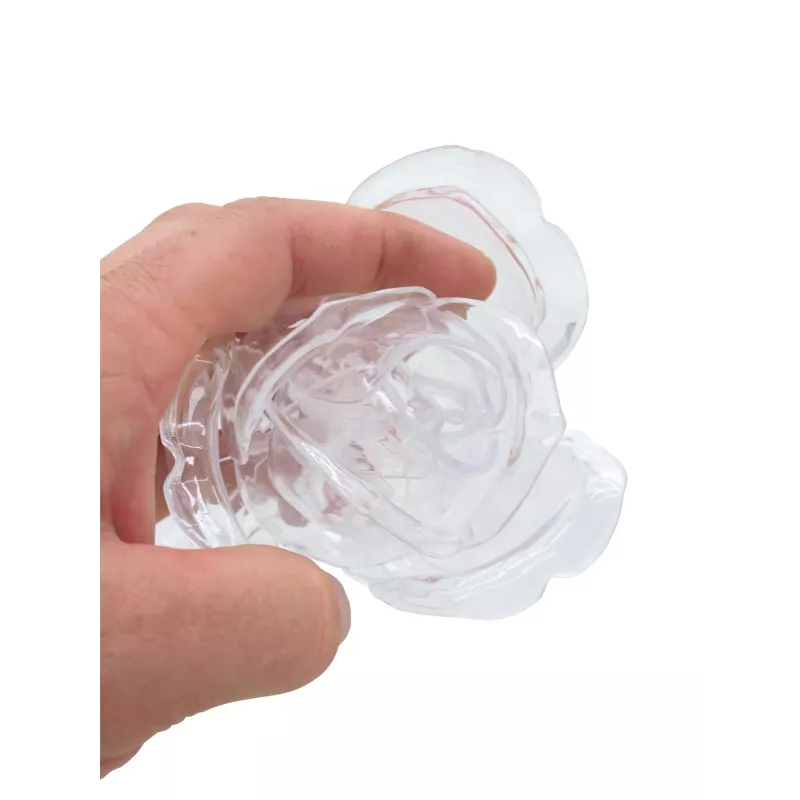 EUROPALMS Rosa de cristal flor artificial, transparente, 81cm, pack de 12 pack vantajoso 82600210