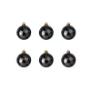EUROPALMS Bola decorativa 7cm, preta, pack de 6 (83501253)