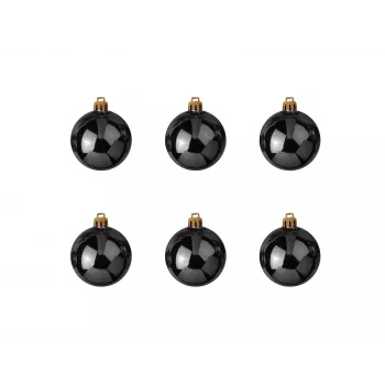 EUROPALMS Bola decorativa 7cm, preta, pack de 6 (83501253)