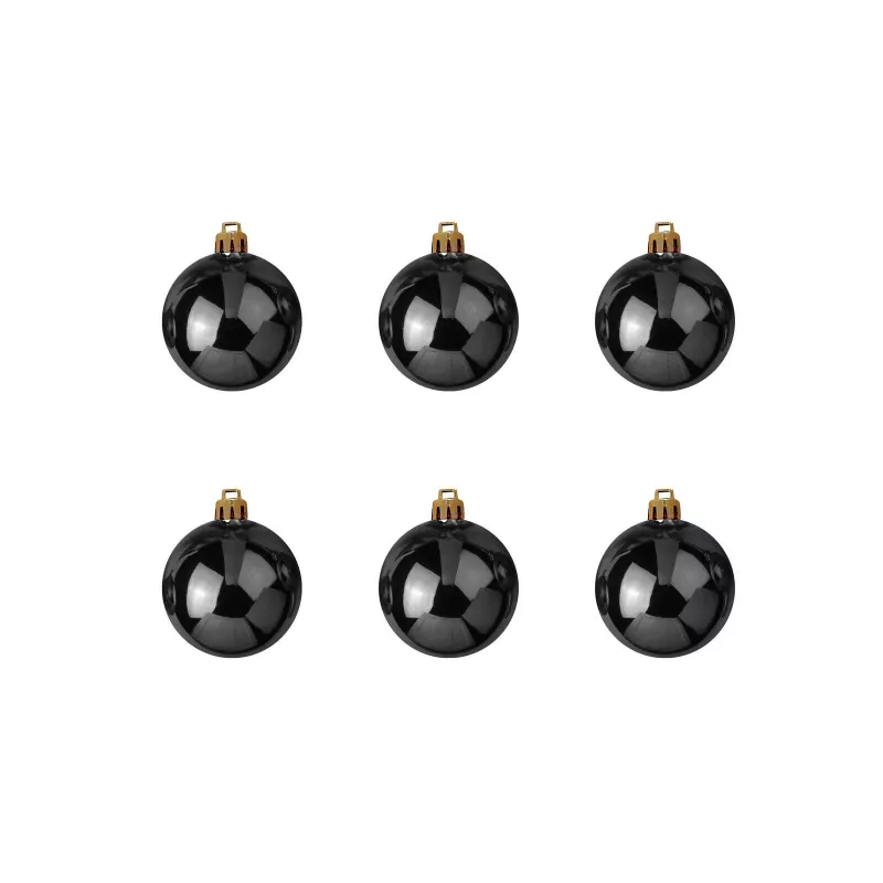 EUROPALMS Bola decorativa 7cm, preta, pack de 6 (83501253)