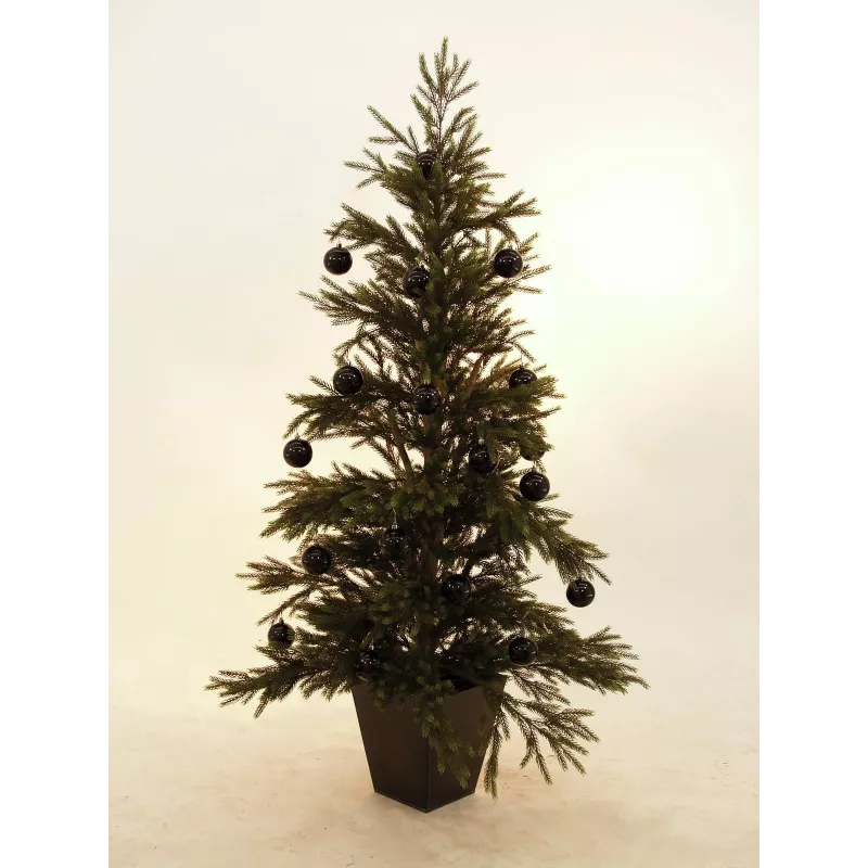 EUROPALMS Bola decorativa 7cm, preta, pack de 6 (83501253)