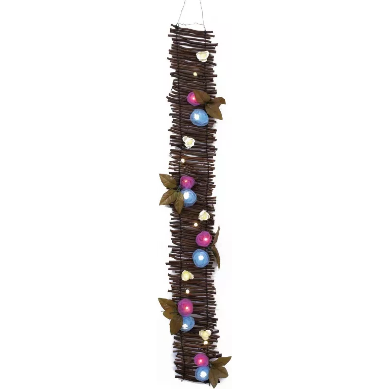 EUROPALMS Grinalda de rosas com LEDs, 120cm, branca 83330320