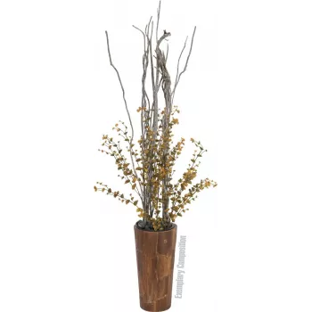 EUROPALMS Ramo de eucalipto artificial, verde-amarelo, 110cm 82505622