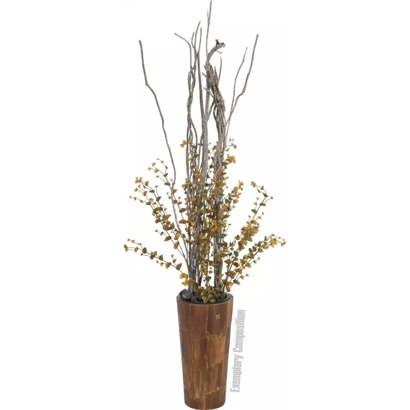 EUROPALMS Ramo de eucalipto artificial, verde-amarelo, 110cm 82505622