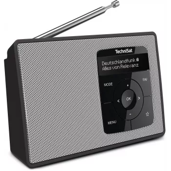 TechniSat DIGITRADIO 2 DAB+ FM Bluetooth rádio-despertador preto/branco 0002/3910