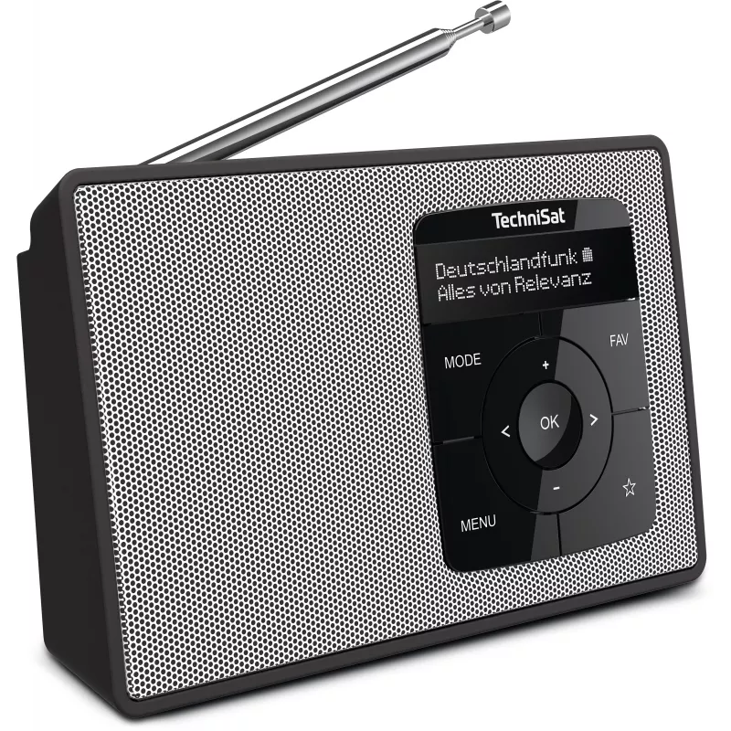 TechniSat DIGITRADIO 2 DAB+ FM Bluetooth rádio-despertador preto/branco 0002/3910