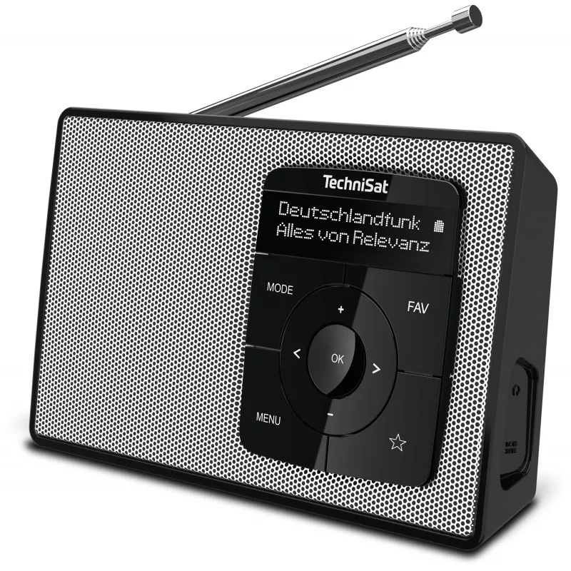 TechniSat DIGITRADIO 2 DAB+ FM Bluetooth rádio-despertador preto/branco 0002/3910