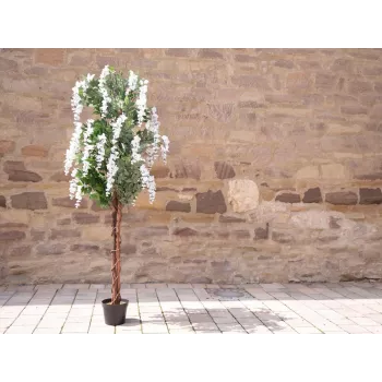 EUROPALMS árvore de chuva dourada artificial, flores brancas, 180cm 82507106