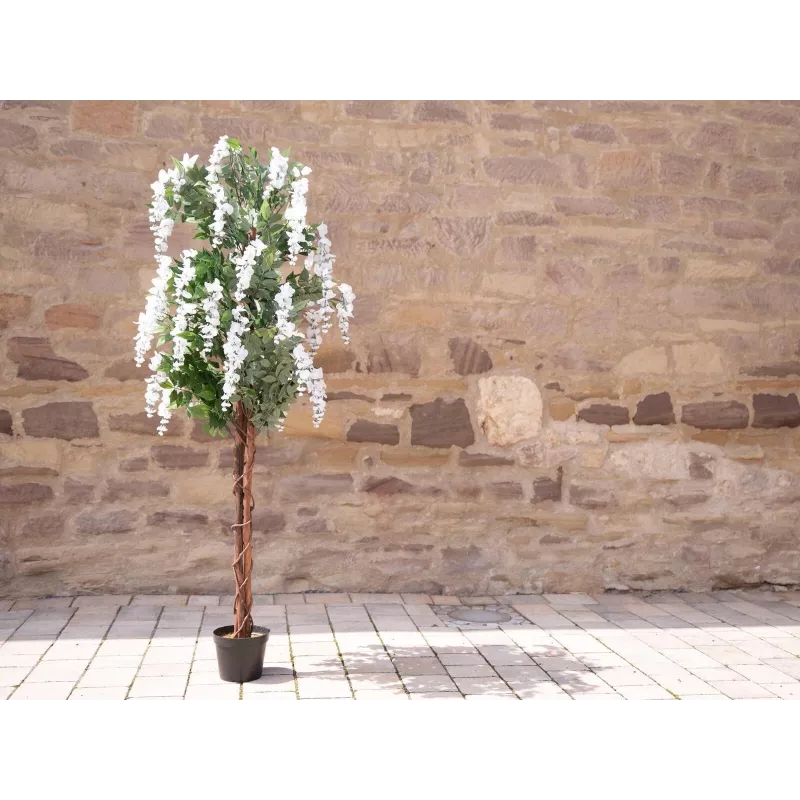 EUROPALMS árvore de chuva dourada artificial, flores brancas, 180cm 82507106
