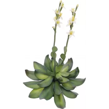 EUROPALMS Rosa de Pedra (EVA) planta artificial, amarelo, 32 cm 82530573