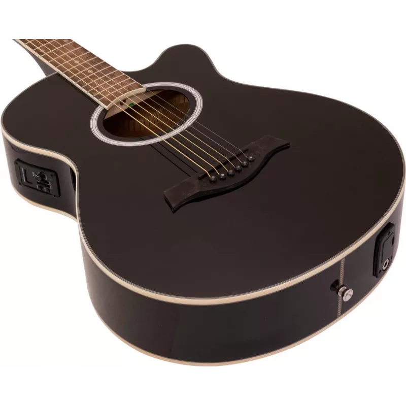 Guitarra western DIMAVERY AW-400, preta 26235089
