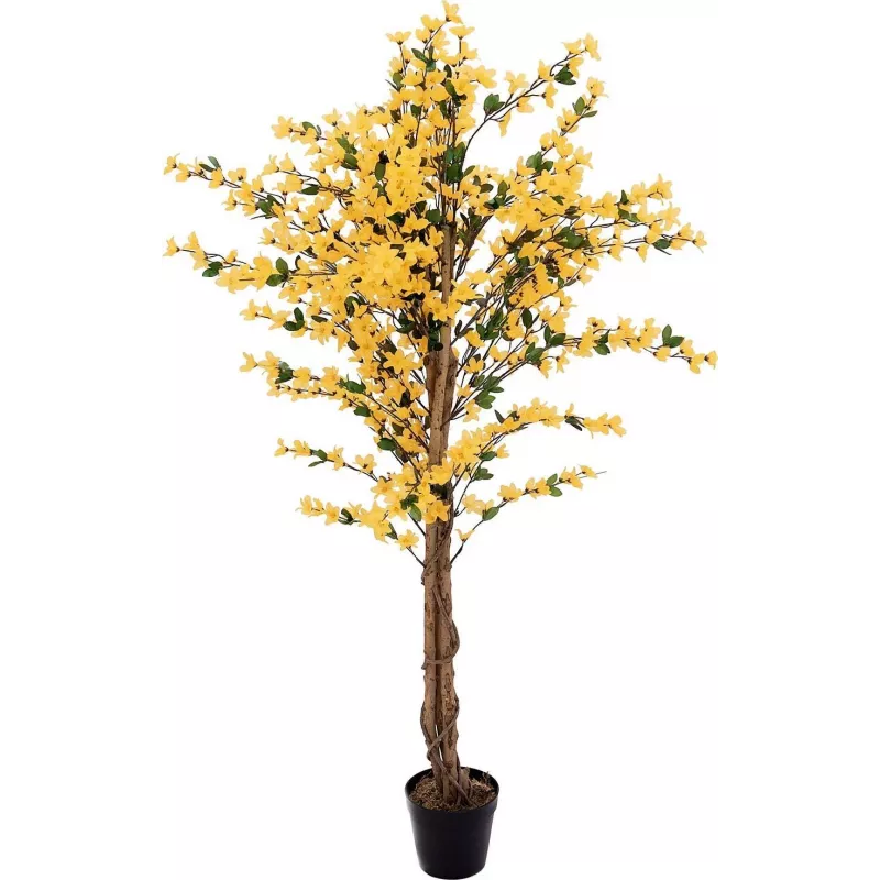 Árvore artificial de forsítia com 3 troncos EUROPALMS, amarela, 150cm 82507102