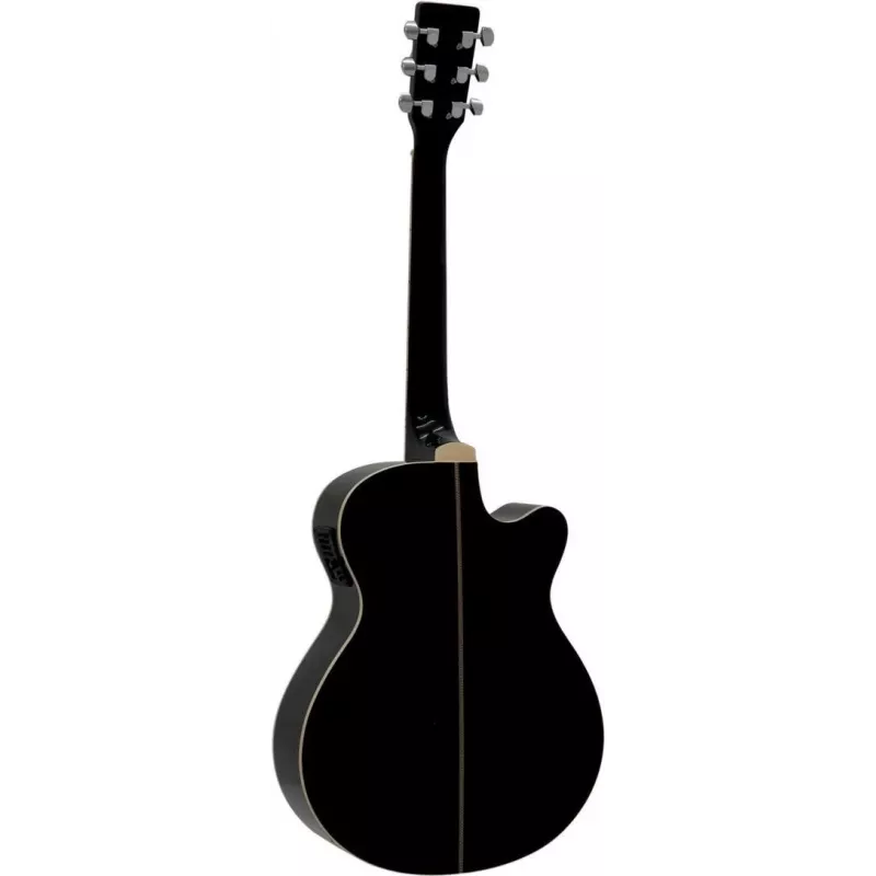 Guitarra acústica dreadnought para canhotos DIMAVERY AW-400, preta 26235090
