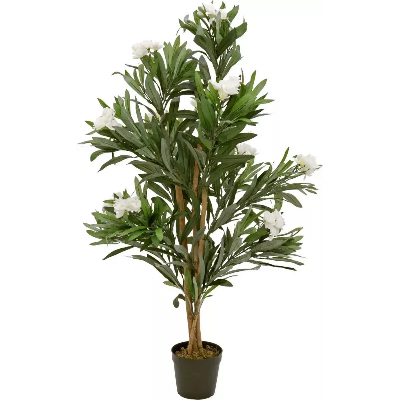 EUROPALMS Oleandro, planta artificial, branco, 120 cm (82507246)