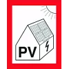 Cimco Placa de proteção contra incêndio para instalações fotovoltaicas, 100 x 100 mm, plástico autoadesivo 182799