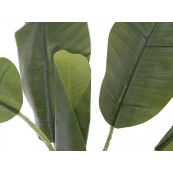 EUROPALMS Planta de bananeira artificial, 100cm, folhas verdes, vaso preto 82509503