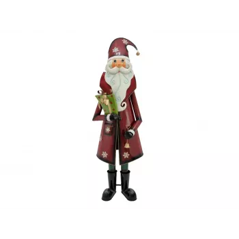 EUROPALMS Figura de Pai Natal em metal vermelho 195cm 83314902