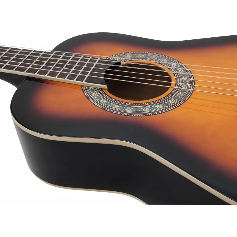 Dimavery AC-303 Guitarra clássica 1/2 Sunburst 535 mm escala 6 cordas