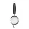 LURCH TANGO Passador de cozinha 9,5 cm, preto/prateado, passador fino de aço inoxidável com cabo de plástico 230240
