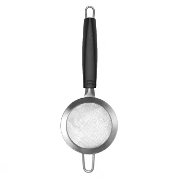 LURCH TANGO Passador de cozinha 9,5 cm, preto/prateado, passador fino de aço inoxidável com cabo de plástico 230240