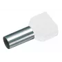 Cimco 187717 Terminal tubular duplo 0,5 mm² parcialmente isolado branco 100 unid.