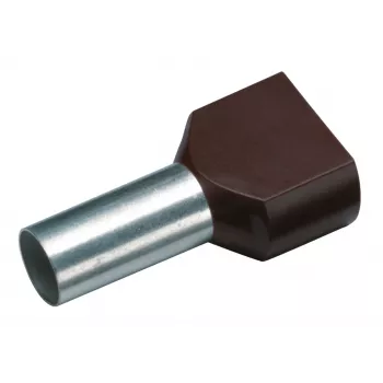 Cimco 187723 Terminal tubular duplo 1,5 mm² parcialmente isolado preto 100 unid.