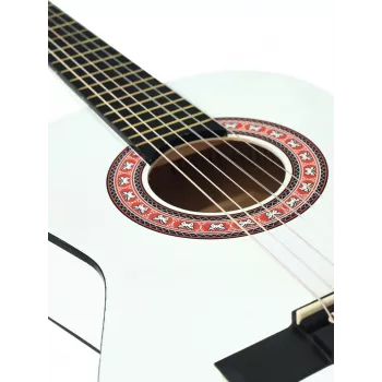 Dimavery AC-303 Guitarra de concerto 1/2 Branco - corpo em tília, escala 535 mm