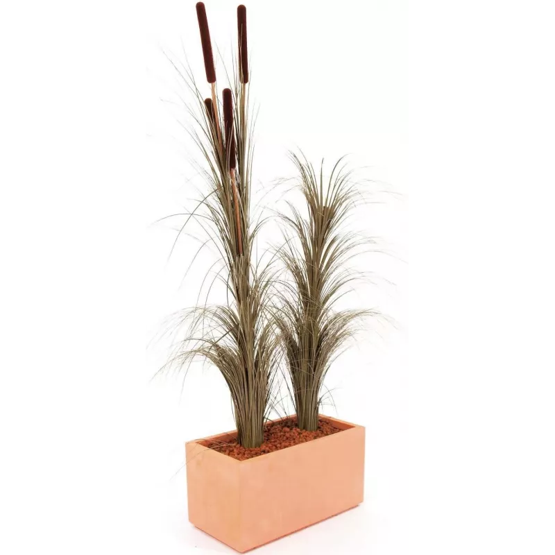 EUROPALMS Erva de caniço artificial, Caqui, 127 cm 82505853